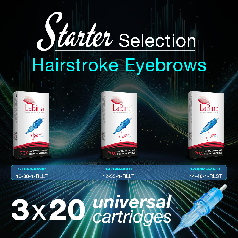 Hairstroke Needles for Eyebrows – Vision blue Starter-Selection